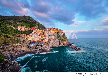 Manarola village on sunset, Cinque Terre, Liguria, Italy 62713409