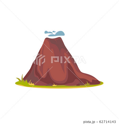 Cartoon hot volcano with magma and lava. Vulcano rock mountains icon isolated on white. Vector illustration Cartoon hot volcano with magma and lava. Vulcano rock mountains icon isolated on white. Vector illustration 62714143