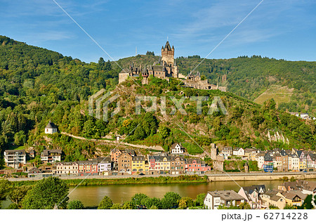 Cochem town in Germany on Moselle river with Cochem town in Germany on Moselle river with 62714228
