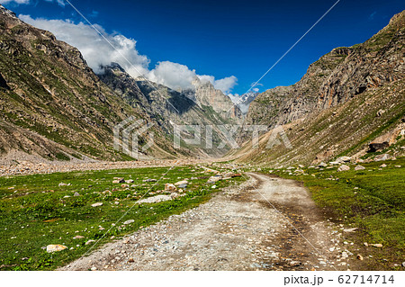 Dirt road in Himalayas. 62714714