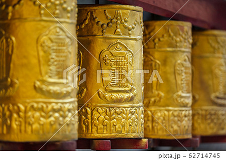 Prayer wheels in Tabo Monastery 62714745