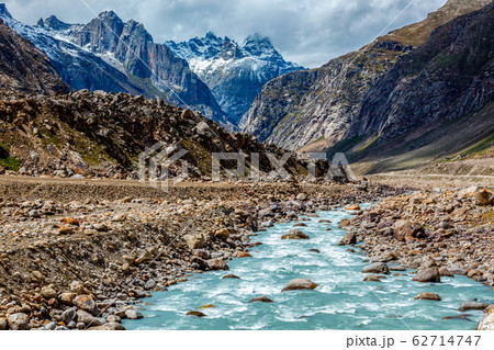 Chandra River in Himalayas 62714747