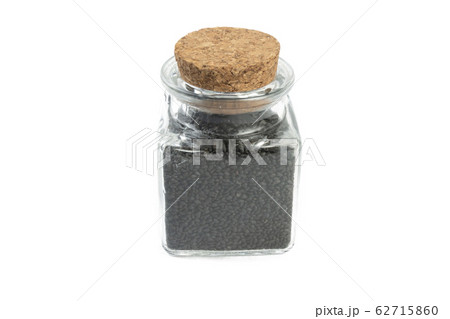 Basil seeds or Hairy, Sabja in a glass jar 62715860