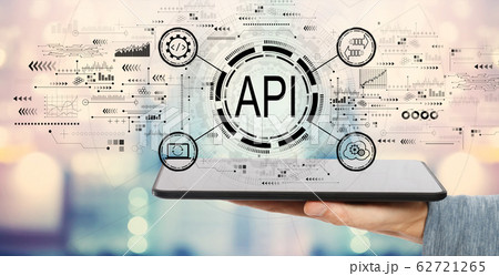 API - application programming interface concept API concept with tablet computer 62721265