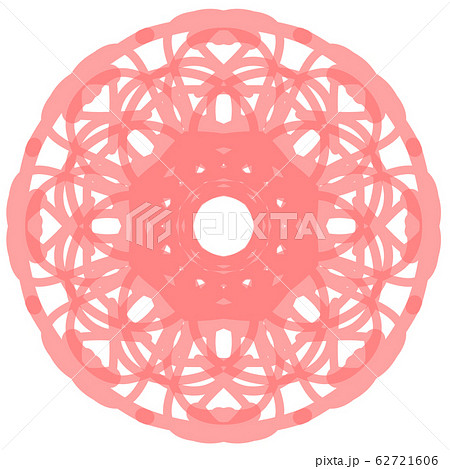 円形の模様レース（赤色） 62721606