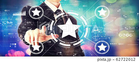 Rating star concept with a businessman Rating star concept with a businessman 62722012