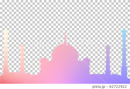 アジアの宮殿シルエットの背景素材 62722922