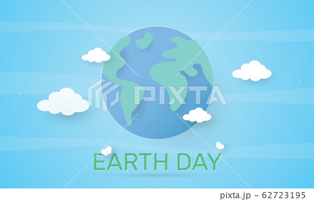 Paper art of Earth with cloud, Earth Day, Environment concept 62723195