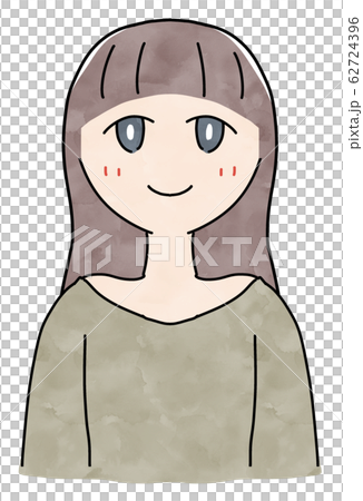 女性 人物素材 微笑む 大人っぽいのイラスト素材 62724396 Pixta