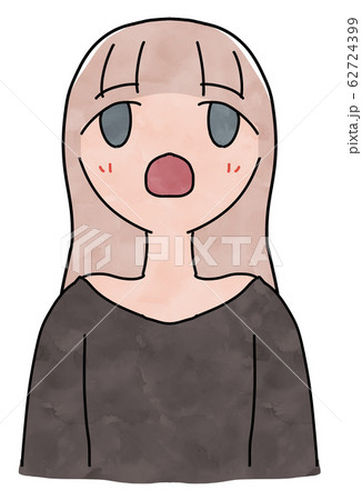 びっくり 呆然 人物素材 女の子のイラスト素材