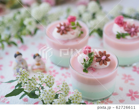 春スイーツ 桜3色ゼリー 62726611