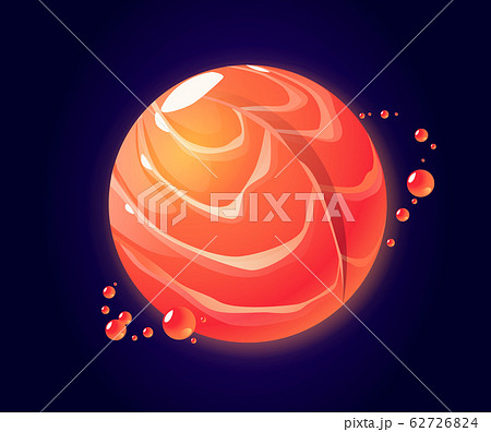 Vector cartoon salmon planet in outer space 62726824