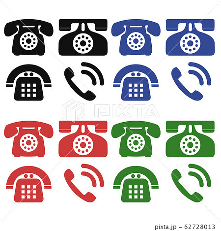 電話 黒電話 受話器 Tel アイコン のイラスト素材