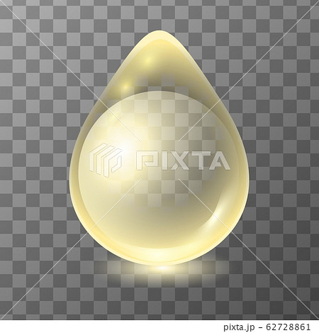 Vector Yellow Transparent Oil Drop Isolated Onのイラスト素材