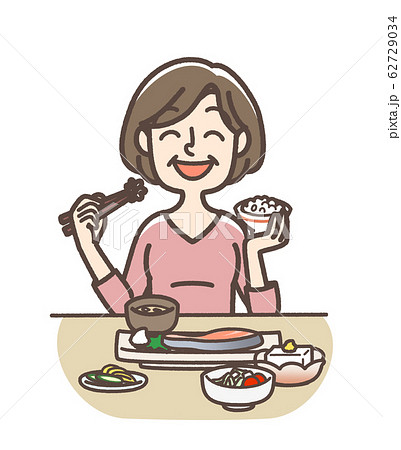 中年　女性　楽しい食事　和食 62729034