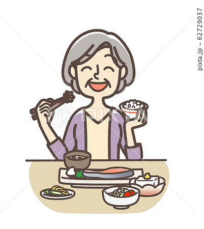 おばあさん　楽しい食事　和食 62729037
