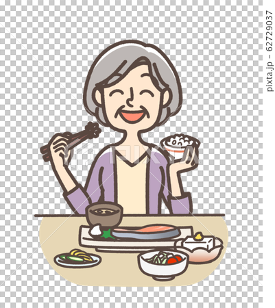 おばあさん　楽しい食事　和食 62729037