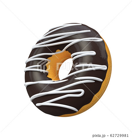 白い背景にチョコレートドーナッツ 62729981