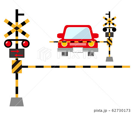 踏切 鉄道 自動車 アイコンのイラスト素材