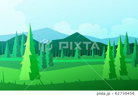 Natural Pine Forest Mountains Horizon Hills のイラスト素材