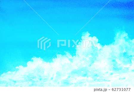 水彩で描く夏の空 積乱雲 入道雲のイラスト素材 62731077 Pixta