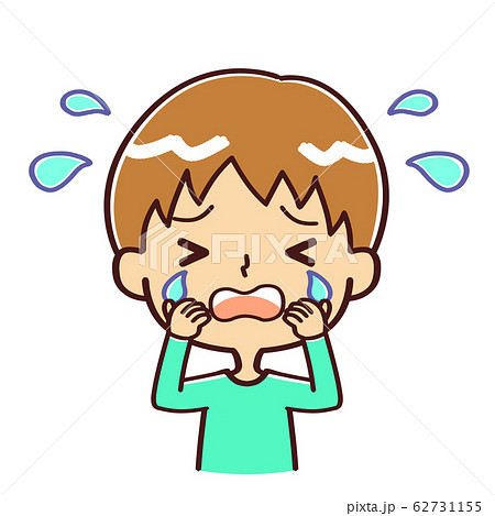 男の子 表情 泣くのイラスト素材