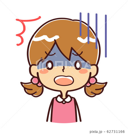女の子 表情 ショックのイラスト素材