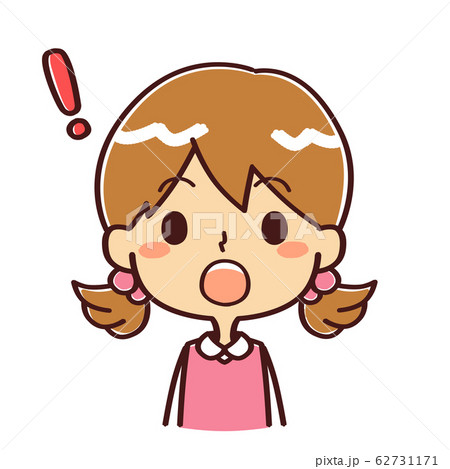 女の子　表情　驚く 62731171