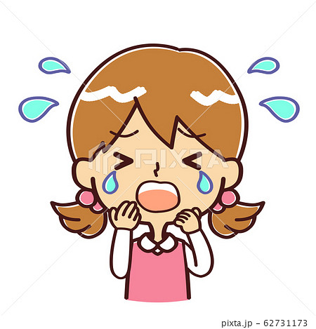 女の子 表情 泣くのイラスト素材 [62731173] - PIXTA