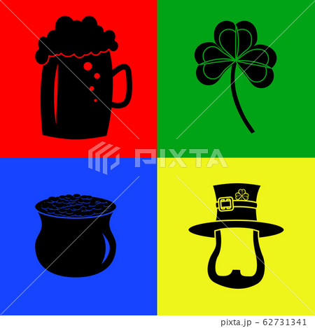 Silhouettes of symbols for St. Patrick s Day 62731341