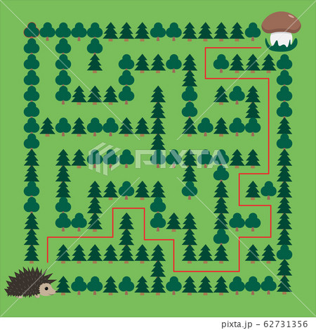 Hedgehog and Mushroom Maze educational game for 62731356