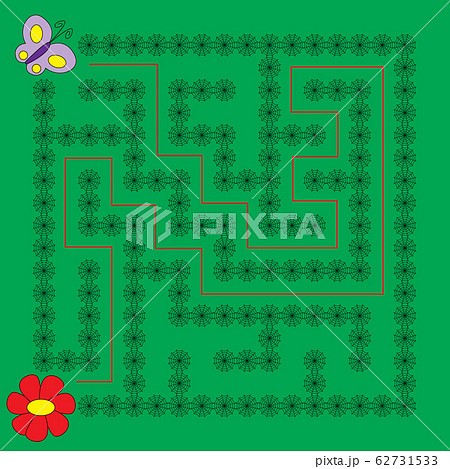 Butterfly and flower Maze educational game for 62731533