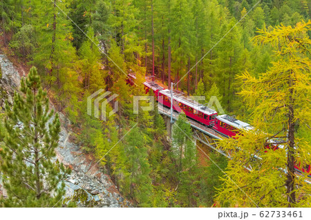 Zermatt, Switzerland. Gornergrat train on bridge 62733461