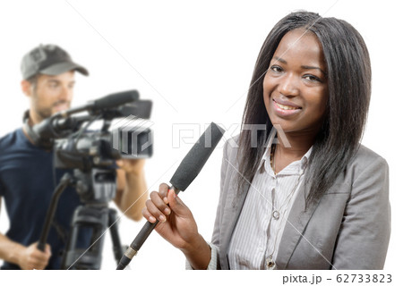 young African american journalist with a 62733823