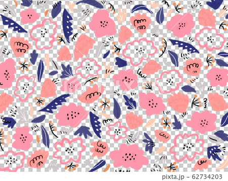 Hand drawn floral wallpaper Hand drawn floral wallpaper 62734203