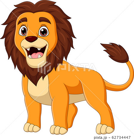 Cartoon Happy Lion Isolated On White Backgroundのイラスト素材