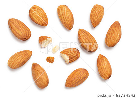Almonds isolated on white background Almonds isolated on white background 62734542