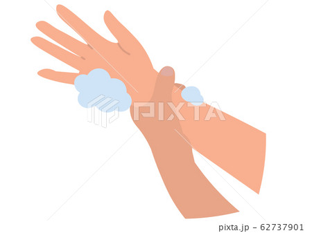 手首を洗う手のイラストのイラスト素材