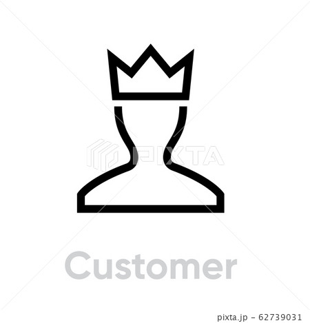User Customer icon Profile Avatar with Crown Pictogram illustration. 62739031