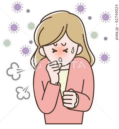 咳をする女性 62740024