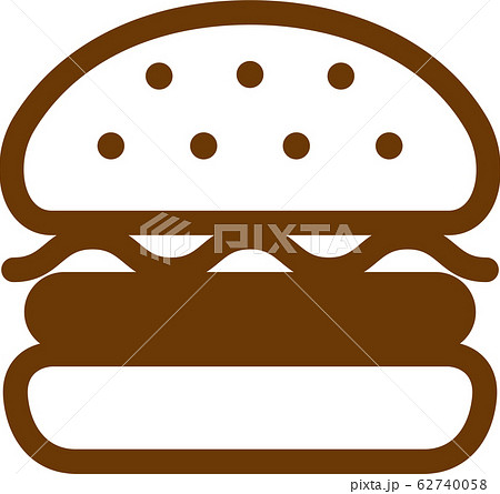 ハンバーガーアイコンイラスト ハンバーガーアイコンイラスト 62740058