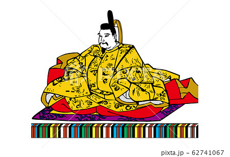 今様百人一首吾妻錦歌仙絵1天智天皇のイラスト素材