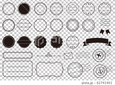 Illustration material of postmark and frame Illustration material of postmark and frame 62741401