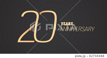 20 years anniversary vector icon, logo. Graphic design element with gold color number 20 years anniversary vector icon, logo. Graphic design element with gold color number 62744488