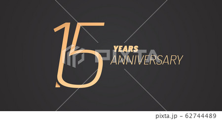 15 years anniversary vector icon, logo. Graphic design element with gold color number 15 years anniversary vector icon, logo. Graphic design element with gold color number 62744489
