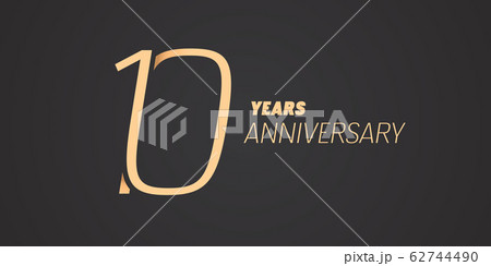 10 years anniversary vector icon, logo. Graphic design element with gold color number 10 years anniversary vector icon, logo. Graphic design element with gold color number 62744490