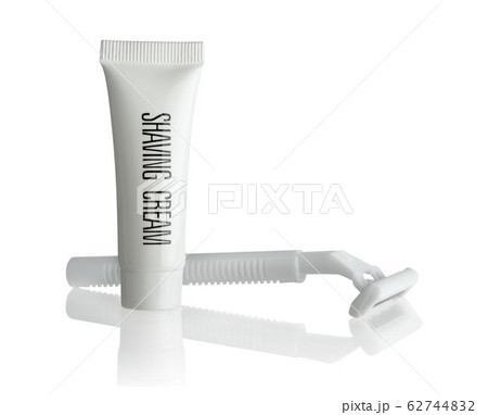 Disposable shaver and shaving cream isolated on 62744832