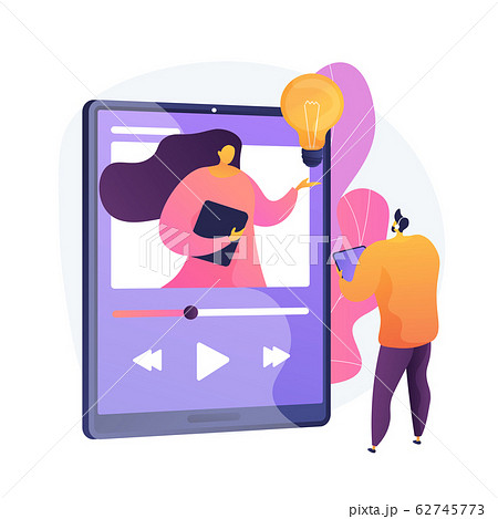 Video tutorial watching vector concept metaphor. 62745773
