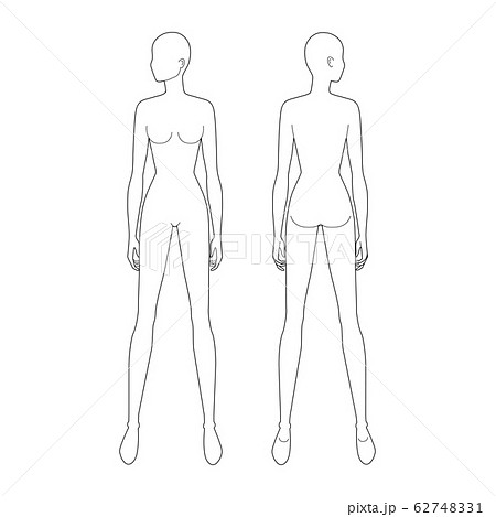 Fashion Template Of Standing Women のイラスト素材
