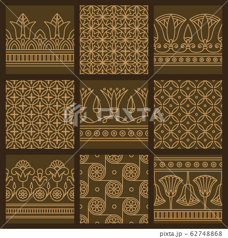 Set of nine a seamless vector illustration based on the Egyptian national ornament 62748868